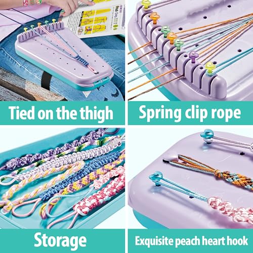 Chilpals Friendship Bracelet Making Kit for Girls 8-12, DIY String Bracelet Maker & Jewelry Craft Kits - Innovative Leg-Strap Design, Birthday Gifts Ideas for Kids Ages 7 8 9 10 Year Old (Purple) - color: Purple