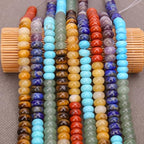 BONNY BOXX 1 Strand Natural 5 * 8mm Chakra Shade Rondelle Beads, Natural Abacus Disk Stone Beads Loose Spacer Gemstone for DIY Bracelet Necklace Jewelry Making - color: Chakra, size: 5*8MM