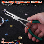 SPEEDWOX Mini Long Nose Pliers with Smooth Jaw, Bent Long Reach Needle Nose Pliers for Jewelry Making, Bending Wire and Small Object Gripping - style: Bent Long Nose Pliers Smooth Jaws