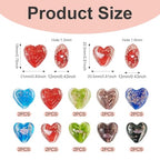 Elecrelive 20Pcs Gold Sand Lampwork Luminous Heart Beads Glow in The Dark Love Crystal Beads 20.5mm for Friendship Bracelet Necklace Earring Key Chains Valentine - color: 10 Colors, Heart