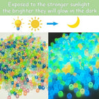 900 Pcs Glow in The Dark Pony Beads - Mix Colors Luminous Plastic Glow UV Beads for Bracelets, Jewelry Making, Hair Braiding, Necklace - color: Mixed Colors Pony Beads - 900pcs