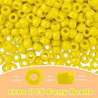 QPIXVB 1100pcs Pony Beads,Friendship Bracelet Beads Kit,Bead for Jewelry Making and Bracelets Making,Bulk Hair Bead for Braids,Crafts - color: yellow beads