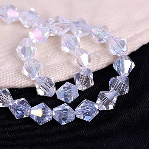 1700pcs Bicone Crystal Beads 2mm 3mm 4mm 5mm 6mm Crystal Glass Bulk Faceted Beads for Necklace Bracelet Earrings DIY Jewelry Crafts Making Supplies(Clear AB) - color: Clear AB, size: 2mm 3mm 4mm 5mm 6mm