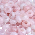 TUMBEELLUWA Natural Gemstone Beads for Jewelry Making, Rondelle Large Hole Loose Beads Pack of 15,Rose Quartz(8x14 mm) - color: #3-Pink