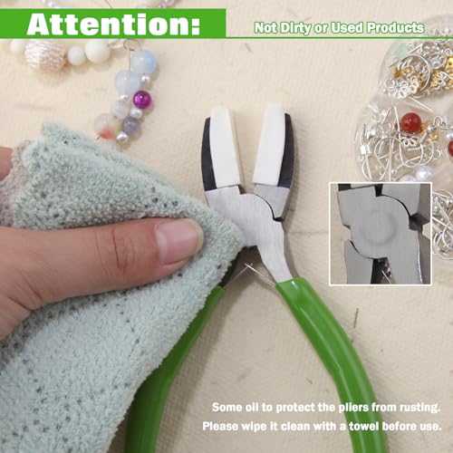 5 Inches Double Nylon Jaw Pliers Flat Nose Pliers for Jewelry Making with 2 Replacement Nylon Jaws Parallel Plier Soft Jaw Plier Jewelry Making Tools for Beading Wire Shaping DIY Hobby - style: 5-Inch Nylon Jaw Pliers