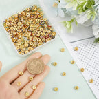 1 Box 300Pcs 10 Colors Gold Rondelle Spacer Beads Bulk Rhinestone Bead Spacers 6mm Grade A Brass Rhinestones Crystal Round Metal Charms Beads for Jewelry Making Bracelets Earrings DIY Crafts - style: Style 2