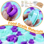 PTFJZ Polymer Clay Cutters for Earring Making - 160pcs Clay Tools Set with Earrings Accessories, 42+8pcs Different Shape Plastic Clay Cutters (Style B- Green+Purple) - color: Style B-Green+Purple