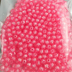 Cube 400pcs Faceted Square Transparent 8mm Glass Crystal Spacer Beads, Round Beads Inside for Jewelry Making (Pink) - color: Pink
