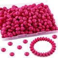 Sunrony 200Pcs Silicone Lentil Beads for Keychain Making, Bulk 12mm Silicone Abacus Spacer Beads for Necklace Bracelet Making Pens(Magenta) - color: H-Magenta