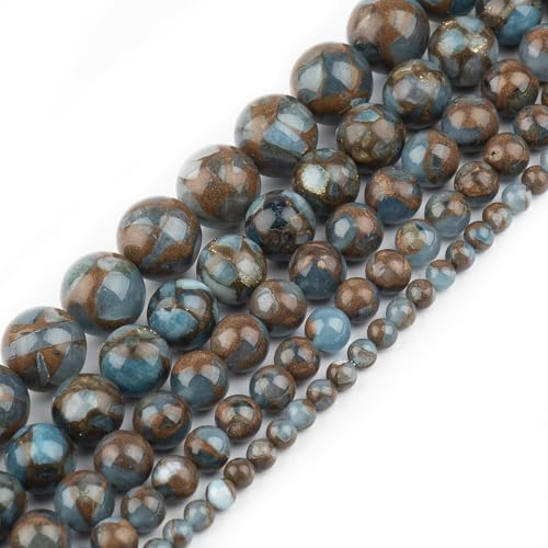 6mm Lake Blue Jade Natural Stone Beads Round Loose Beads for Jewelry Making Yochus DIY Beads Bracelet Necklace - color: Lake Blue Jade, size: 6mm