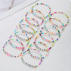 Friendship Bracelets Boho Stackable Bracelets for Women Surfer Heishi Clay Bead Bracelets Stretch Preppy Bracelets Colorful Boho Bracelets for Women - color: 12pcs LUCKY(night light)