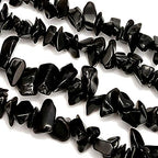 PLTbeads 5-8mm Natral Healing Gemstone Waist Bracelets Necklace Kit Irregular Stone DIY Crafts Design Jewelry Making 1 Strand per Bag Approxi 34 inch (Black Obsidian Chips) - color: Black Obsidian Chips