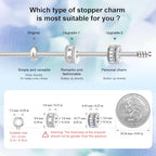 DALARAN Stopper Beads for Bracelets 925 Sterling Silver Clip Spacer Charm Bracelet Stoppers - style: 1Pcs Colorful Charm Stoppers