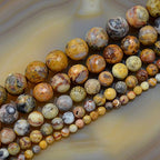 AD Beads Natural Gemstones Faceted Round Spacer Loose Beads 15.5'' 4mm to 10mm (6mm, Faceted Crazy Lace Agate) - color: Faceted Crazy Lace Agate, size: 6mm