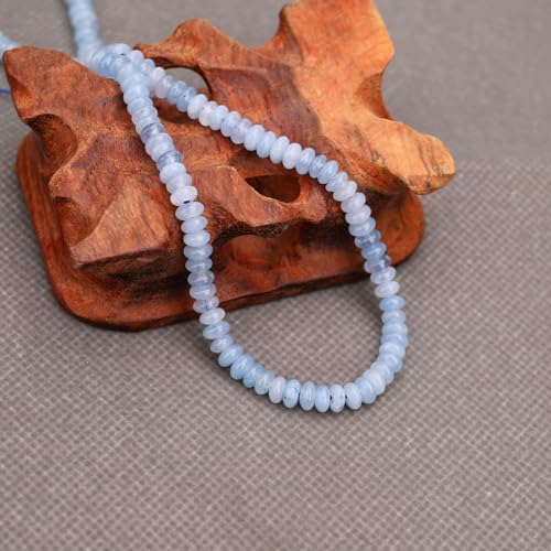BONNY BOXX 1 Strand (150PCs) Natural 2 * 4mm Aquamarine Rondelle Beads, Natural Abacus Disk Stone Beads Loose Spacer Gemstone for DIY Bracelet Necklace Jewelry Making - color: Aquamarine, size: 2*4MM