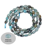 70pcs Natural African Turquoise Stone Beads，4x6mm Egg Shape Loose Gemstone Beads for Jewelry Making Design Earring Necklace - color: African turquoise