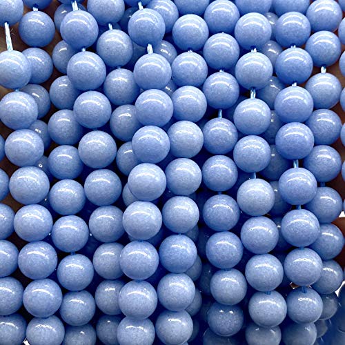 ABCGEMS Glow-in-Dark Mexican Blue Aragonite Beads (AKA Cave Calcite- Extremely Rare) Healing Crystal Chakra Energy Stone Ideal for Bracelet Necklace Ring DIY Jewelry Making Smooth Round 10mm - color: Blue Aragonite- Glow in Dark (From Mexico)