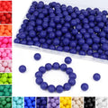 MAIBAOTA 120 Pcs Blue Beads for Bracelets 15 mm Navy Blue Beads for Keychain/Pens/Bracelet/Necklace Making Focal Beads Loose Rubber Round Silicone Beads Bulk for Craft Making（with Boxed Kits） - color: Navy Blue