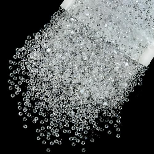 qiipii 10000PCS 2mm Transparent Resin Rhinestones Bulk Flatback SS6 Jelly Stones Clear Bling Diamonds Gems Charms for Nails Face Eyes Makeup Body Mugs Tumblers Bottles DIY Crafts Decor Shoes Clothes - color: Transparent, size: 2mm Bulk