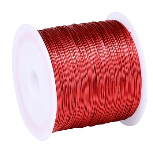 492FT Jewelry Wire 32 Gauge Tarnish-Resistant Copper Beading Wires Roll Bulk for DIY Crafts Jewelry Making, Red Wire - color: Red, size: 0.2mm