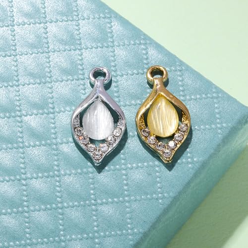 16-Pcs Crystal Jewelry Making Charms Silver Pendant Charm For Women Making Jewelry Crafts Rhinestone Charms - color: StarMoon
