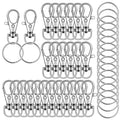 104PCS Swivel Snap Hooks with Key Rings, Metal Lobster Claw Clasp, Keychain Rings for Crafts(Silver, 1.37inch(36mm) - color: silver, size: 36mm