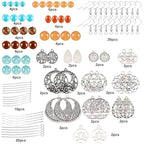 SUNNYCLUE 1 Box DIY 10 Pairs Tibetan Style Earring Making Kits Flower Star Filigree Alloy Pendants Charms with Natural Gemstone Beads for Jewelry Making Supplies - color: Celtic Knot Earring 3