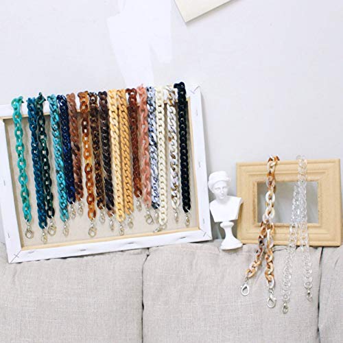 Aumey Clear White Black Brown Acrylic Chain Clutch Purse Strap Handles Bag Handbag Purse Replacement Chains 40 Inches - color: White