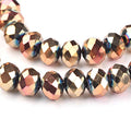 Craftdady 10 Strands 8mm Rose Gold Faceted Glass Briolette Rondelle Beads Electroplate Metallic Tiny Spacer Beads About 720Pcs for Jewelry Craft Necklace Earring Making - color: Rose Gold, size: 8mm