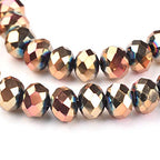 Craftdady 10 Strands 8mm Rose Gold Faceted Glass Briolette Rondelle Beads Electroplate Metallic Tiny Spacer Beads About 720Pcs for Jewelry Craft Necklace Earring Making - color: Rose Gold, size: 8mm
