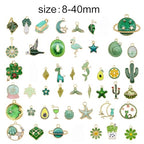 30pcs Mixed Enamel Charms Pendants for Jewelry Making Bulk lot Necklace Earrings Bracelet Craft Findings - color: Green