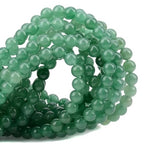 100pcs Natural Stone Beads 8mm Green Aventurine Round Genuine Real Stone Beading Loose Gemstone Hole Size 1mm DIY Charm Smooth Beads for Bracelets Necklaces Earrings Jewelry Making Crafts - color: Green Aventurine