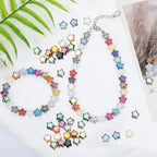 Glass Beads, KLFHS 100PCS 8MM Star Beads, Cute Star Bead Mixed Color Glass Bead Bulk for DIY Jewelry Making Bracelet Necklace Earring Phone Strap Keychain Crafting - color: Star