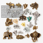 stino 100g Metal Pendant Charms for Jewelry Making, Bulk Silver & Gold Plated Charms for Braclet Necklace Crafts, Animal Plant Flower Pet and so on - color: Elephant Mixed Color