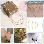 PH PandaHall 240pcs 6 Size Brass Curved Tube Beads Long Noodle Tube Bead Golden Spacer Beads for DIY Memory Wire Bracelet Necklace Anklet Wrist Jewelry Making, 14.5mm 20mm 25mm 30mm 40mm 50.5mm
