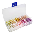 BEADNOVA Satin Pearls Beads for Crafts Tiny Loose Imitation Glass Pearls for Jewelry Making (6mm, 500pcs, Multi Color) - color: 6mm 500pcs Mix Lot M01