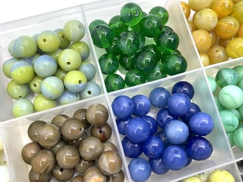 300pcs 8 mm Natural Boulder Beads & amp; Synthetic Agate Energy Stone, Loose Stone gem Fitting Hole Size 1 mm, DIY Smooth Beads Necklace Bracelet, Jewelry Making - color: 8mmNatural stone synthetic agate-A