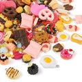 Craftdady Resin Plastic Miniature Food Snack Pendants Charms Ice Drink Juice Pendants Cute Bottle Fruit Keychain Charms Hang Ornament for DIY Craft Earring Bracelet Necklace Jewelry Making - color: Mixed Color Dessert (100pcs)