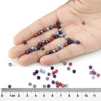 BEADNOVA Satin Pearls Beads for Crafts Tiny Loose Glass Imitation Pearls for Jewelry Making (4mm, 1000pcs, Multi Color) - color: 4mm 1000pcs Mix Lot M04