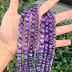 90pcs Adabele Natural Banded Purple Amethyst Crystal Crystal Healing Gemstone 4mm Small Round Beads Gem Stone Spacer for DIY Craft Jewelry Making GY31-4 - color: Amethyst, size: 4mm (90pcs/1 Strand)