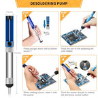 Soldering Iron Kit Electronics, 60W Adjustable Temperature Welding Tool, 5pcs Soldering Tips, Desoldering Pump, Soldering Iron Stand, Tweezers - color: Orange