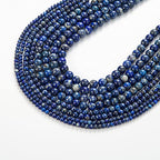 100Pcs Natural Stone Beads 6mm Lapis Lazuli Round Gemstone Loose Beads with Elastic Bracelet String for Bracelets Necklace Jewelry Making - color: Blue Lapis Lazuli, size: 6mm