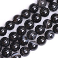 HAAMIIQII 60pcs 6mm Natural Black Striped Agate Stone Beads Round Loose Gemstone Beads for Jewelry Making Strand 15 Inch - color: Black Striped Agate, size: 6mm 60pcs