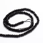 115pcs 4x2mm Rondelle Faceted Natural Jade Beads, Dyed Stone Beads Abacus Disk Stone Spacer Charm Bead for DIY Bracelet Necklace Jewelry Making Keychain Phone Chain Ornament, Black - color: Black