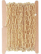 THREENEST 16.4-Feet Width 3mm Stainless Steel Paperclip Chains, 18K Real Gold Plated, Soldered Cable Long Craft Chain for Necklace Bracelet Earring Jewelry Making (2201-GOLD-5M) - color: Gold, size: Width 3.0mm-16.4 Feet