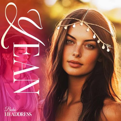 Yean Gold Sequins Head Chain Bohemian Hair Jewelry Headpiece Forehead Band Festival Headband Accessories for Women - color: Gold
