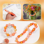 35 Pcs Chunky Bubblegum Beads 20mm Focal Pen Large Rhinestone Pearl Bead with Rhinestone Large Hole European Spacer Bead for DIY Beadable Pen Jewelry Making Keychain Craft Making(Orange) - color: Orange