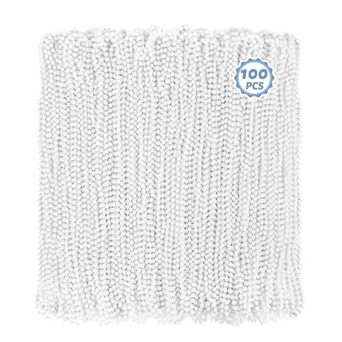 Huskein 100 PCS White Mardi Gras Beads Bulk, 33" Mardi Gras Beaded Necklaces, Round Beaded Accessories Set Parade Bead Accessories Supplies, White Beads for Wedding Carnival Party Decorations - color: White