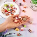 Cheriswelry Cup Cake Resin Pendants Lovely Food Sweet Dessert Dangle Charms Links Hanging Ornament with Metal Loop Fruit Pendants for Key Chains Bracelet Necklace Jewelry Making - color: Mixed Color-Cake*2