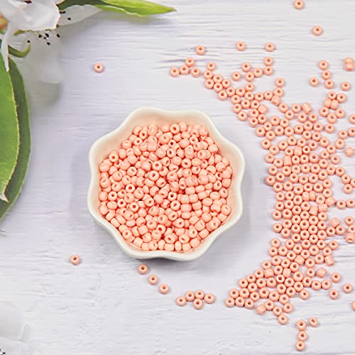 Size 6/0 Crafts Glass Seed Beads 4mm Light Pink Beads for Jewelry Making (Total About 100g About 1200pcs) - color: Light Pink